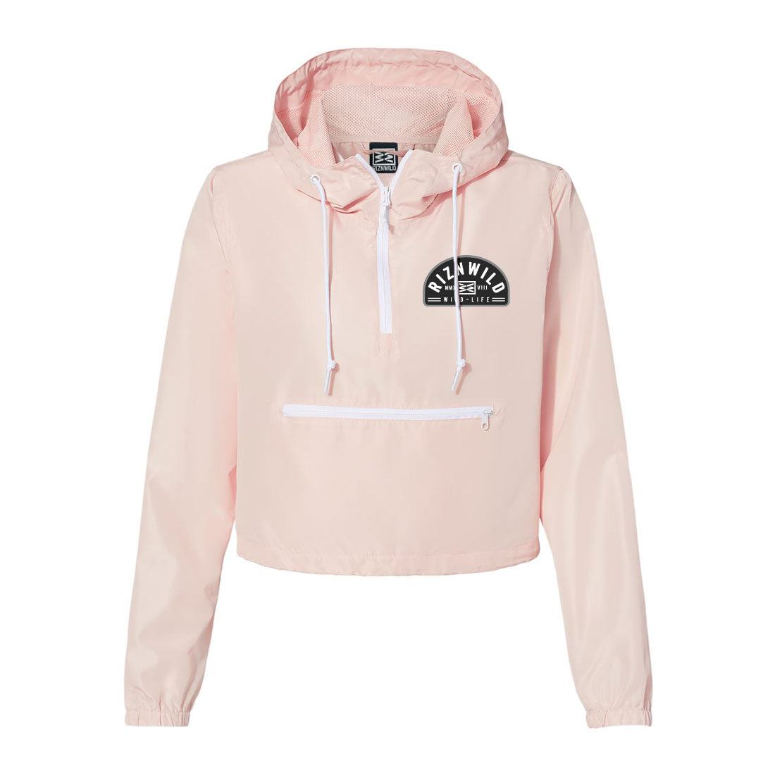 Vault Women's Lightweight Crop Windbreaker Jacket in Blush