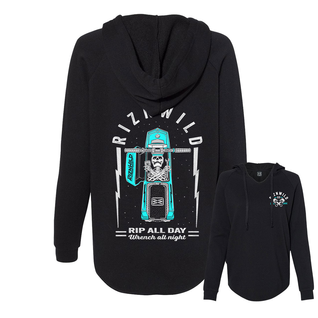 Rip Womens Hoodie in Black