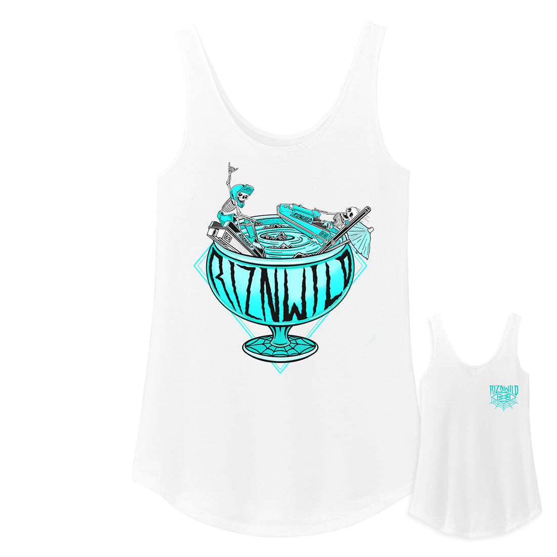Fish Bowl Womens Relaxed Tank In White
