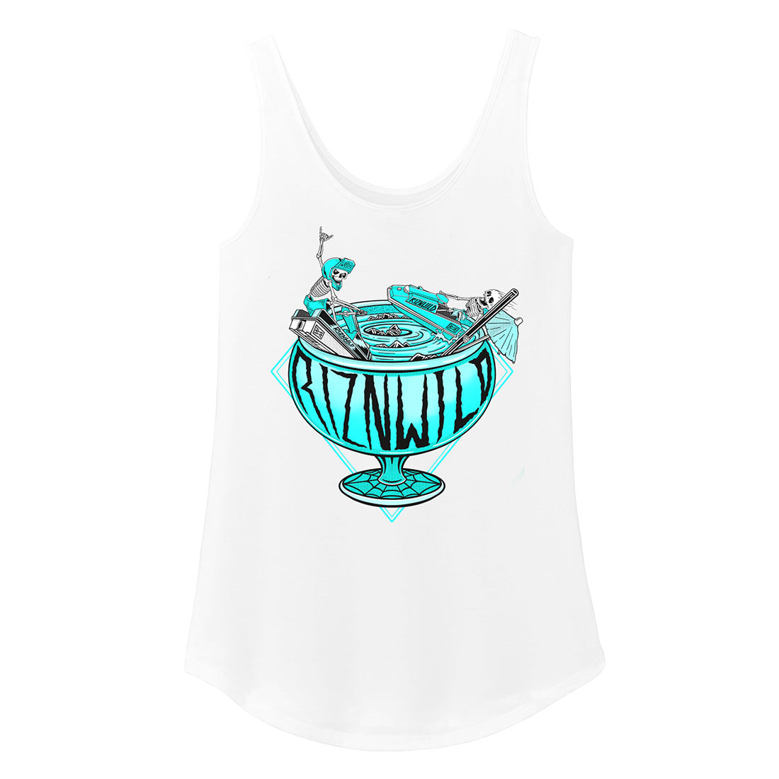 Fish Bowl Womens Relaxed Tank In White