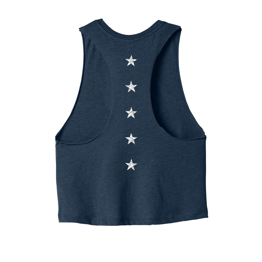 Strike Womens Racerback Cropped Tank in Heather Navy