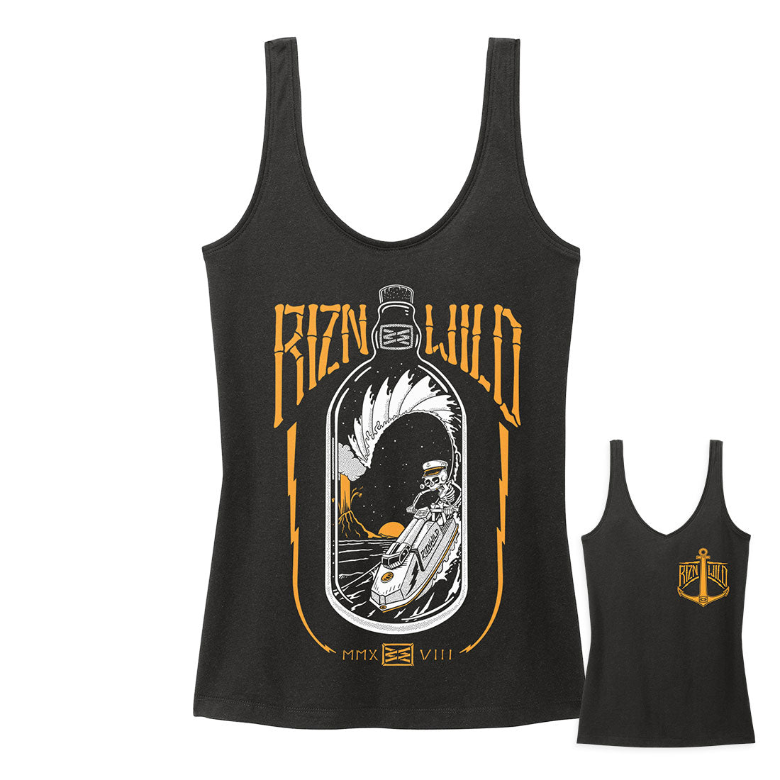 Throttle Bottle Women's V-Neck Tank in Black