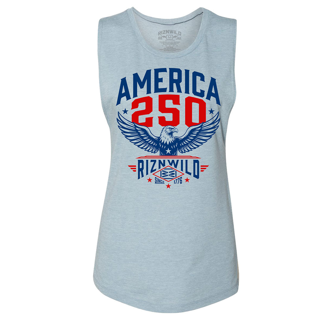 Freedom 250 Women's Muscle Tank in Stonewash Denim