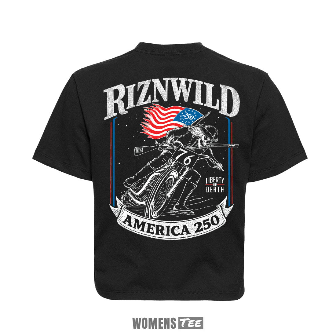 Freedom 250 Womens Heavyweight Boxy Tee in Black