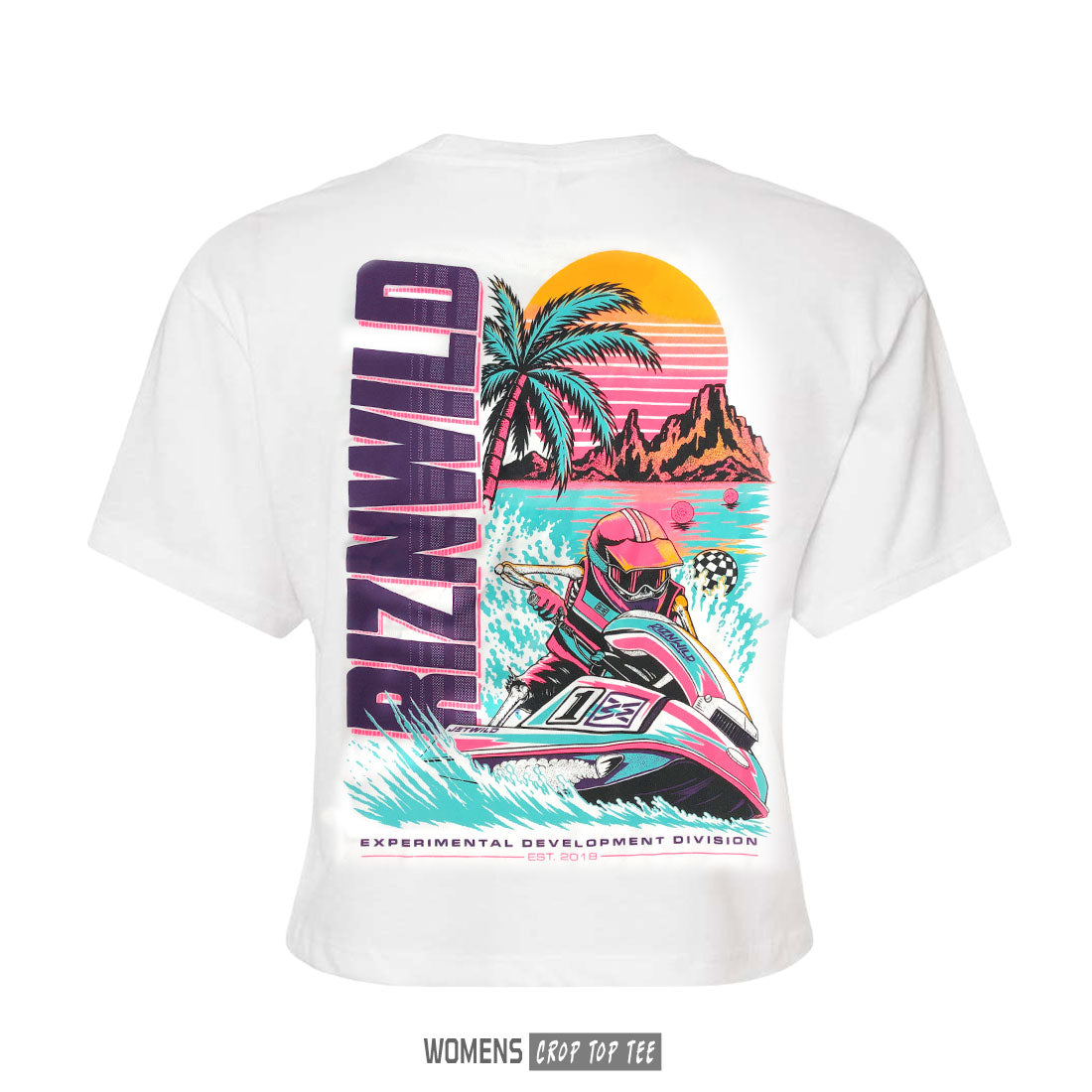 JetWild Women's Crop Top Tee in White