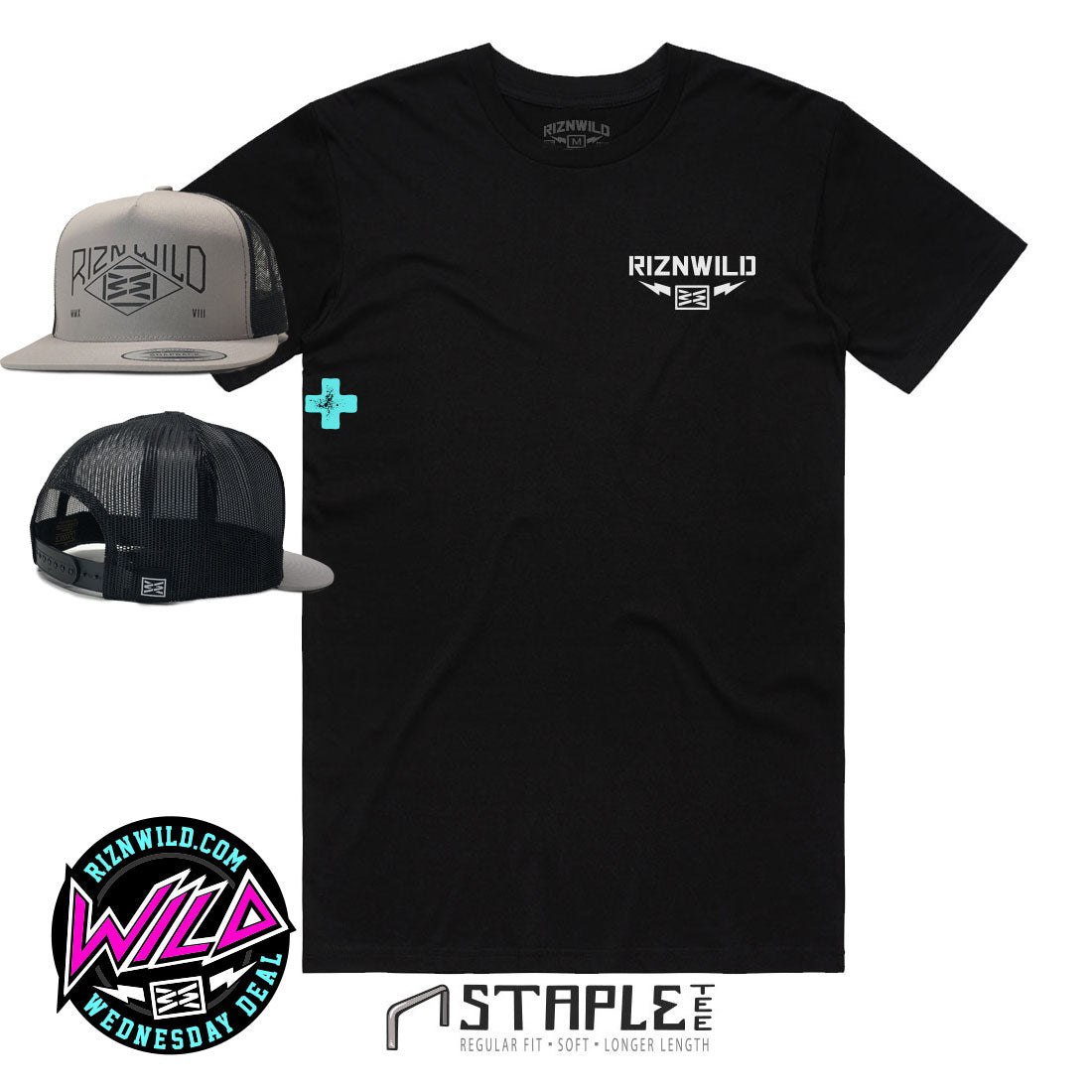 WILD WEDNESDAY DEAL - Moto Head Mens Staple Tee  / Range Trucker Hat