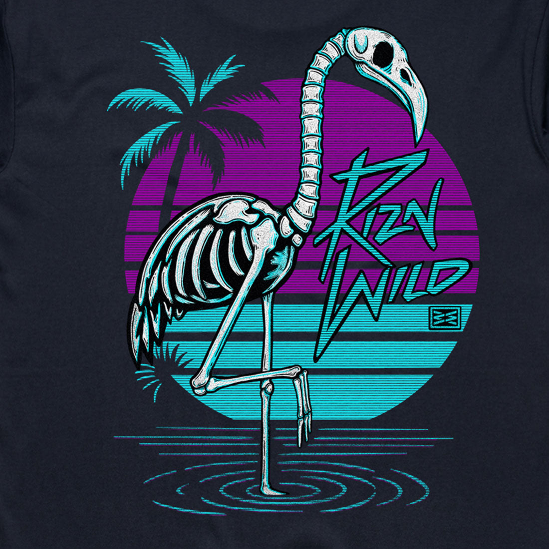Bring the beach back from the dead with our “Skelingo” tee. Featuring a skeleton flamingo posted up in neon paradise, this design mixes retro Miami vibes with a dark twist.