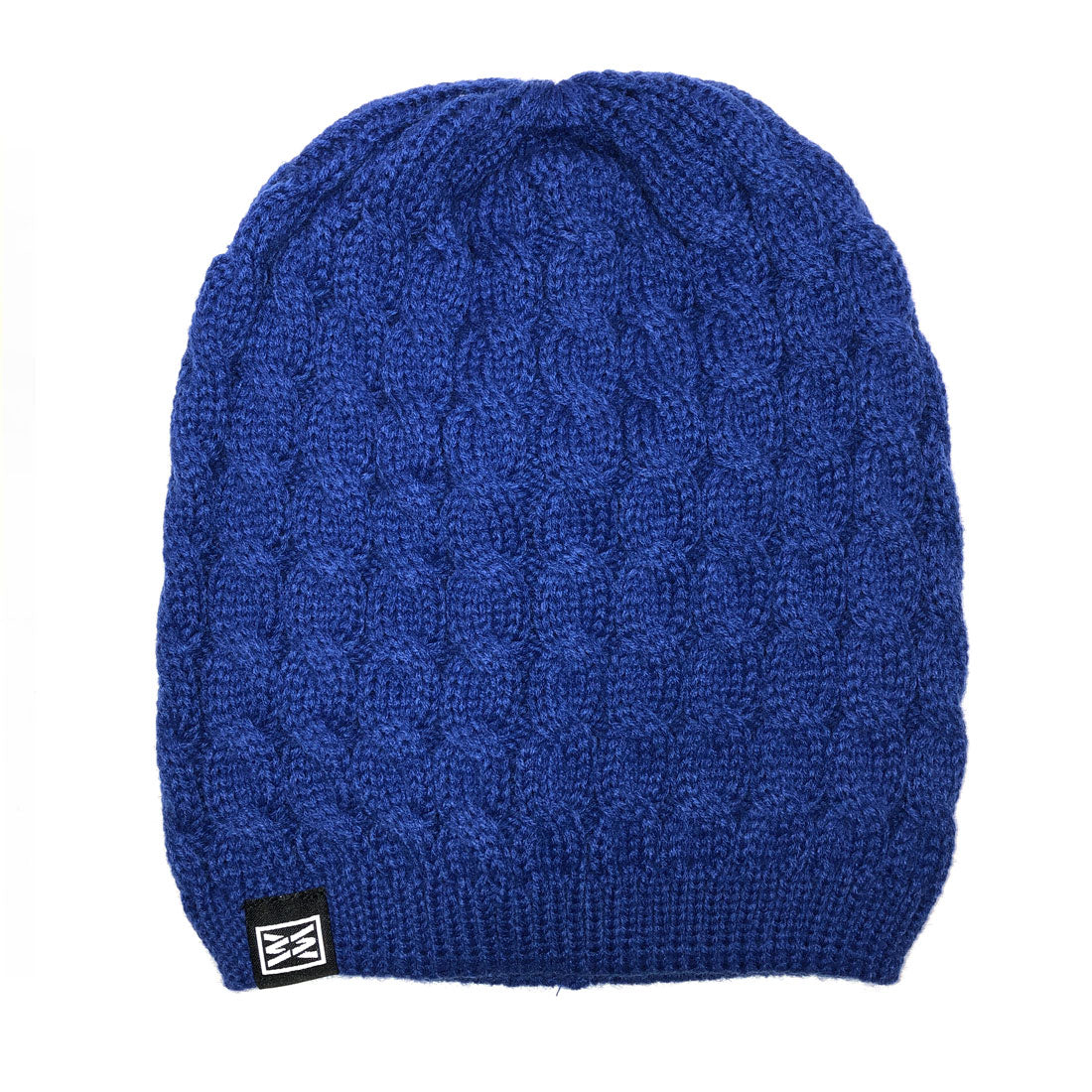 CABLE KNIT BEANIE IN ROYAL