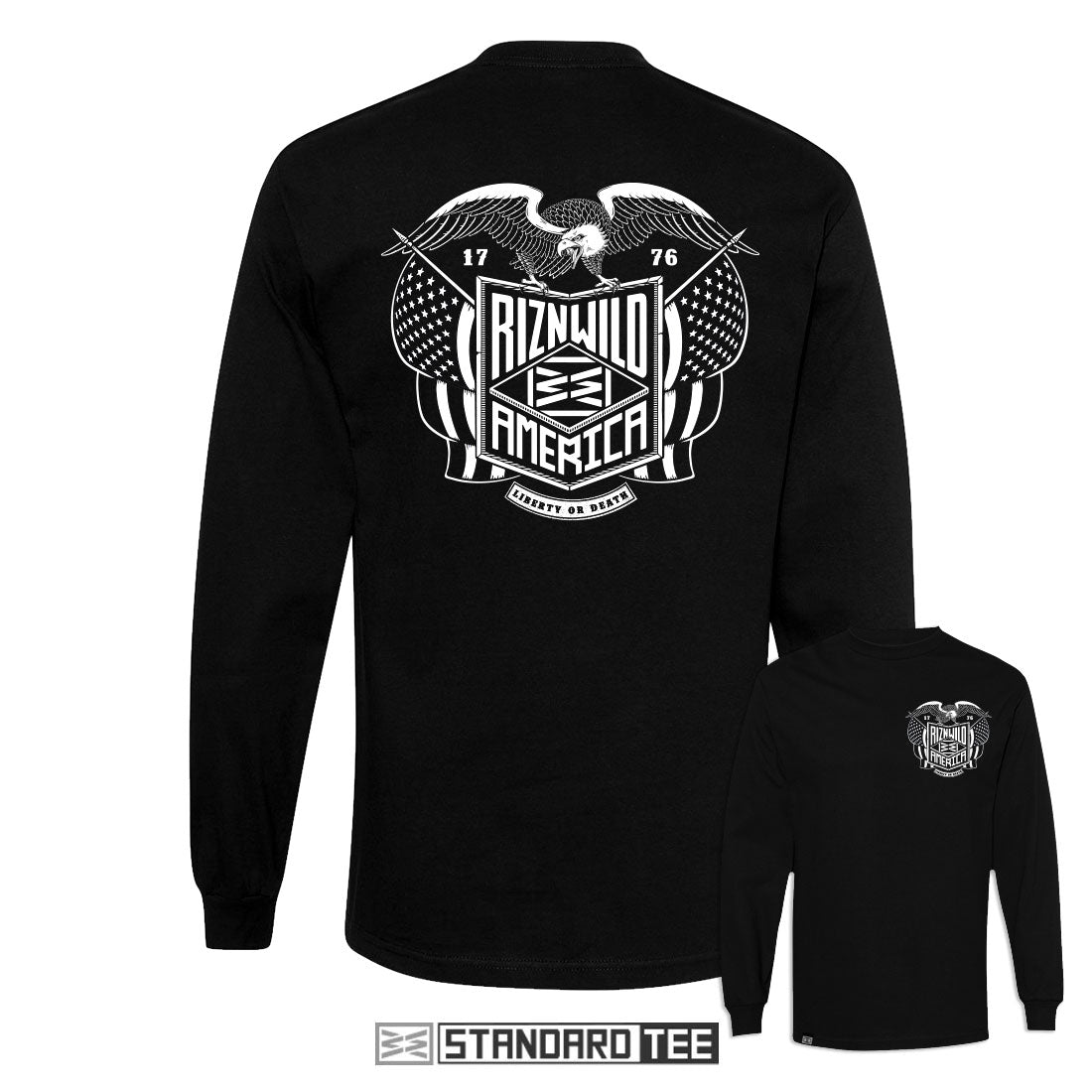 RIZNWILD eagle and American flag design back print