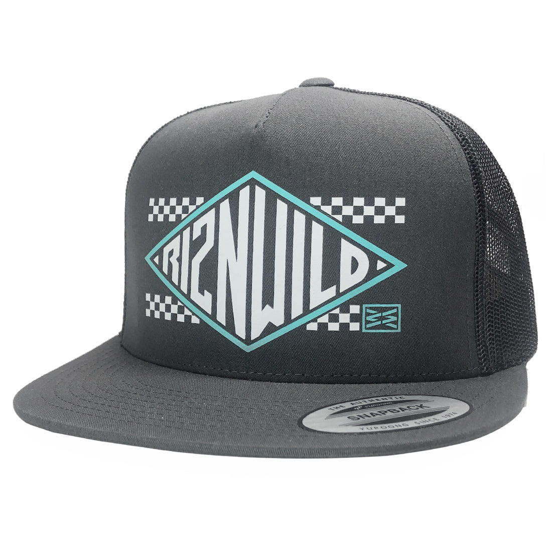 LEGEND FLAT BILL TRUCKER HAT IN CHARCOAL
