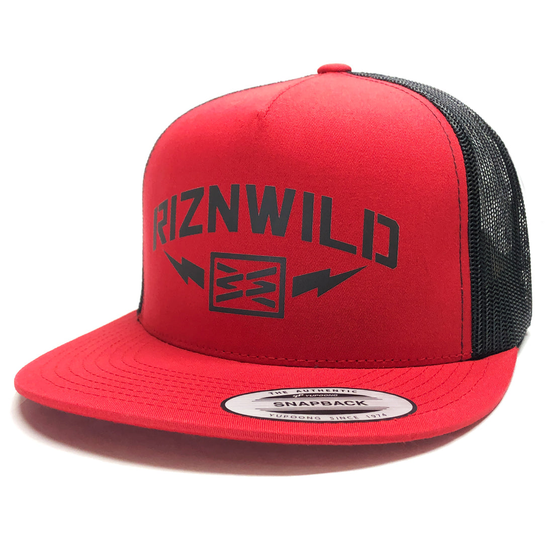 STORM FLAT BILL TRUCKER HAT IN RED/BLACK