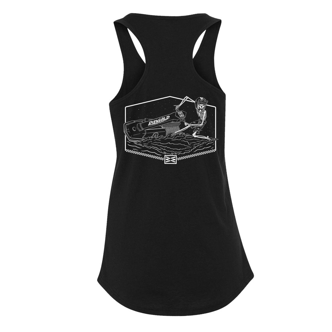 VINTAGE BONES WOMENS RACERBACK TANK IN BLACK