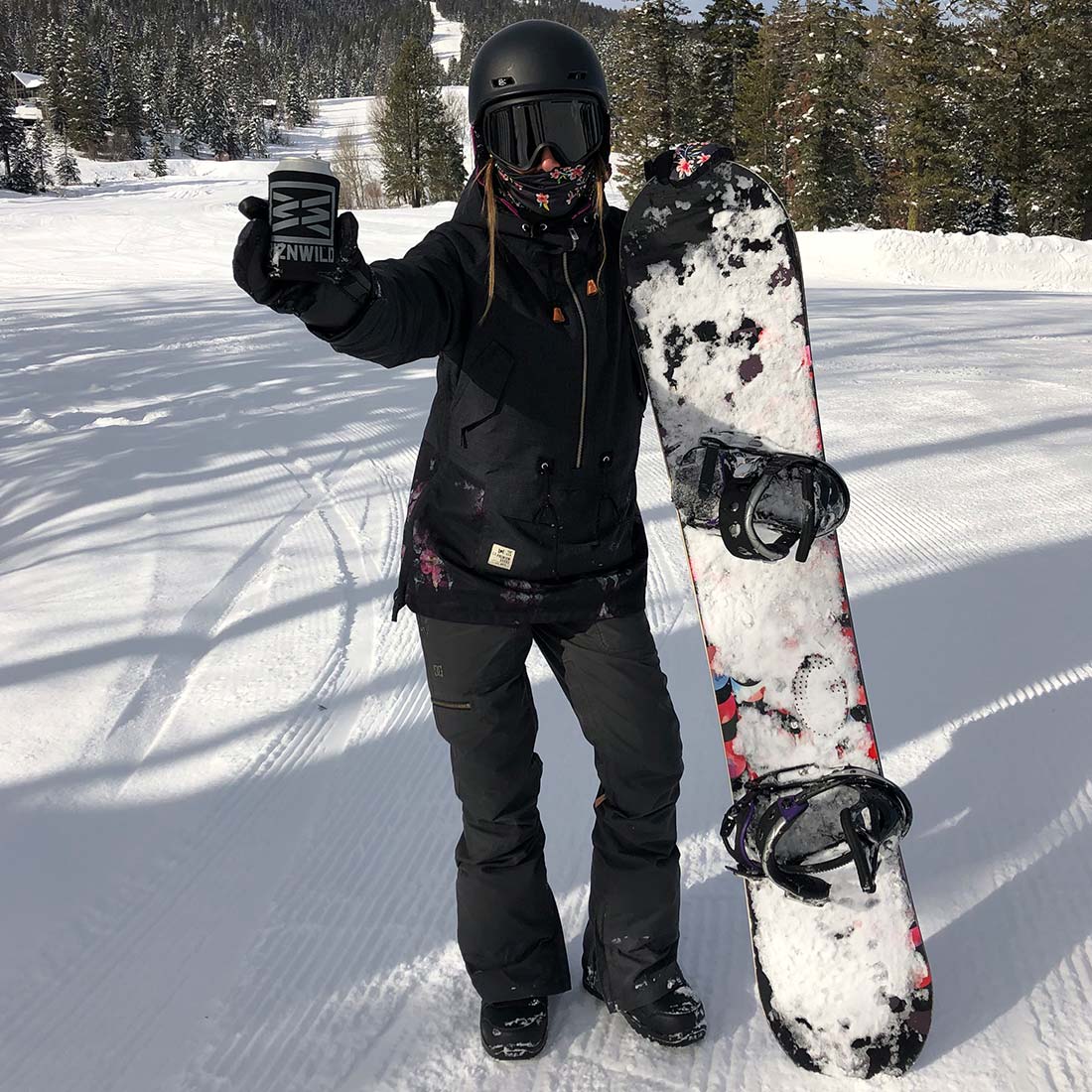 Andrea snowboarding