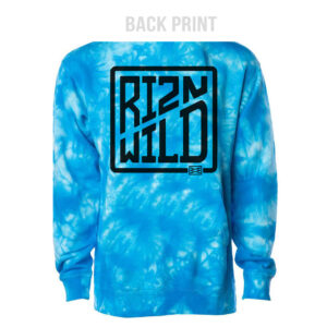 RIZNWILD Aqua Blue Tie-Dye hoodie back view
